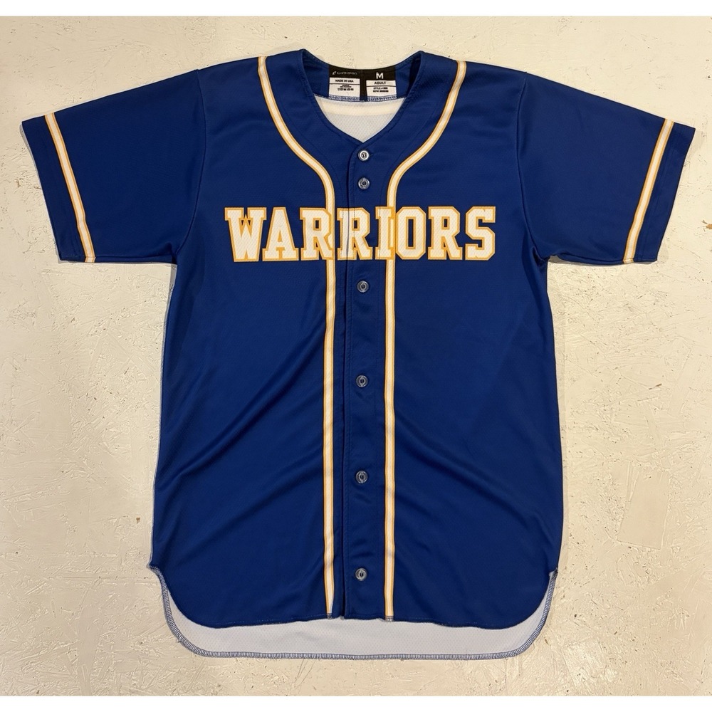 Golden State Warriors NBA Baseball Jersey Mens M Blue Yellow Basketball‎ Champro